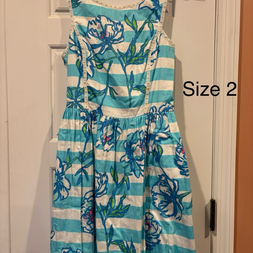 Lilly Pulitzer Sandrine Shorely Dress - Blue and White